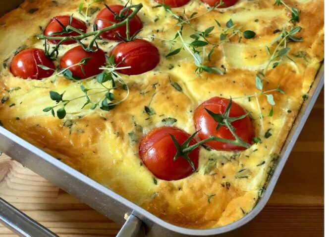 Brie-yrttiuunimunakas