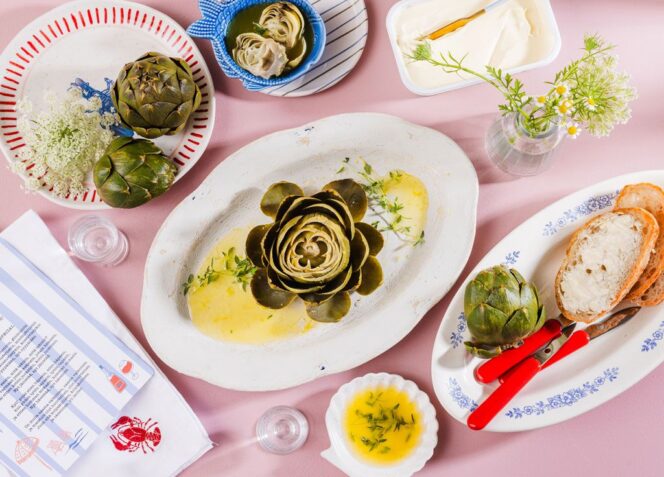 Latva-artisokkaa sitruunalla ja timjamilla maustetulla Keijulla